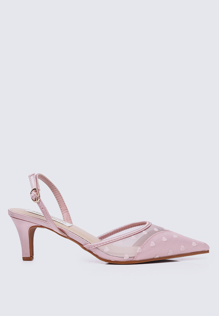 With Love Comfy Heels In Pink