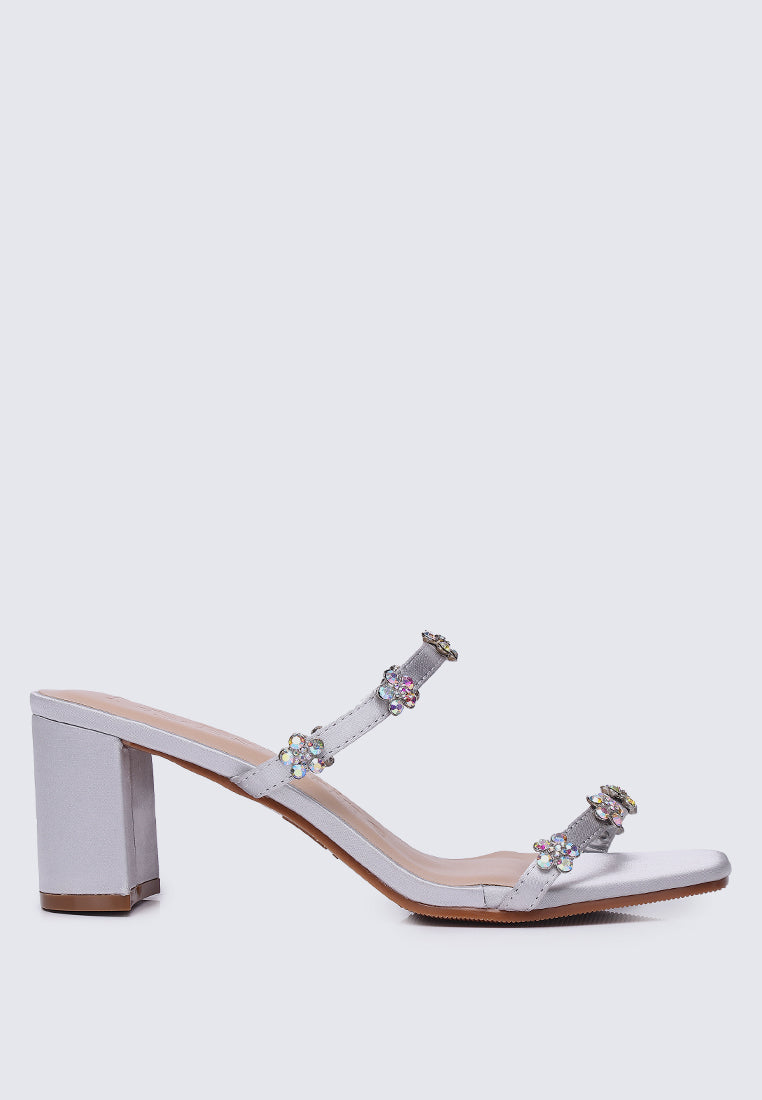 Kinley Comfy Heels In Silver