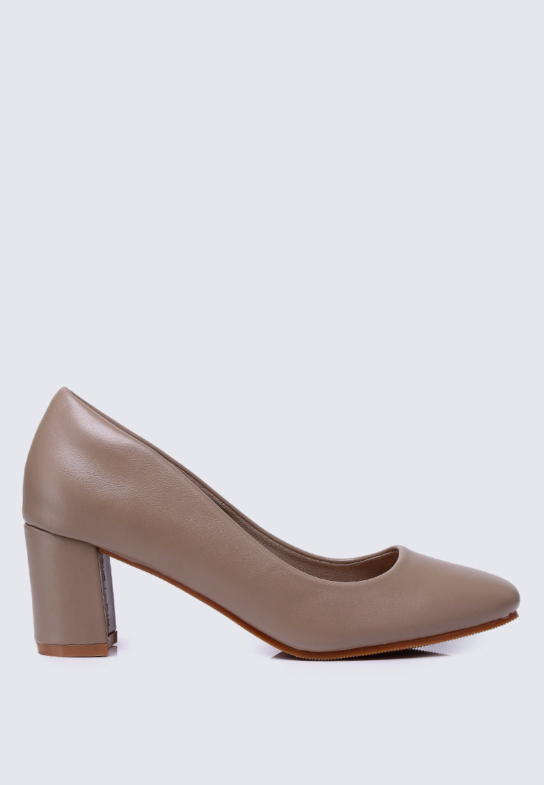 Pauline Comfy Heels In Taupe