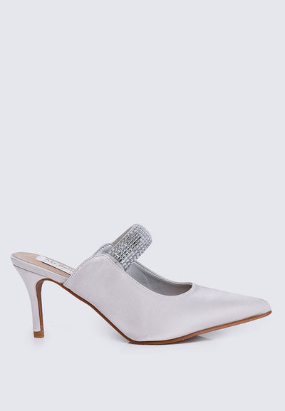 Ambre Comfy Heels In Silver