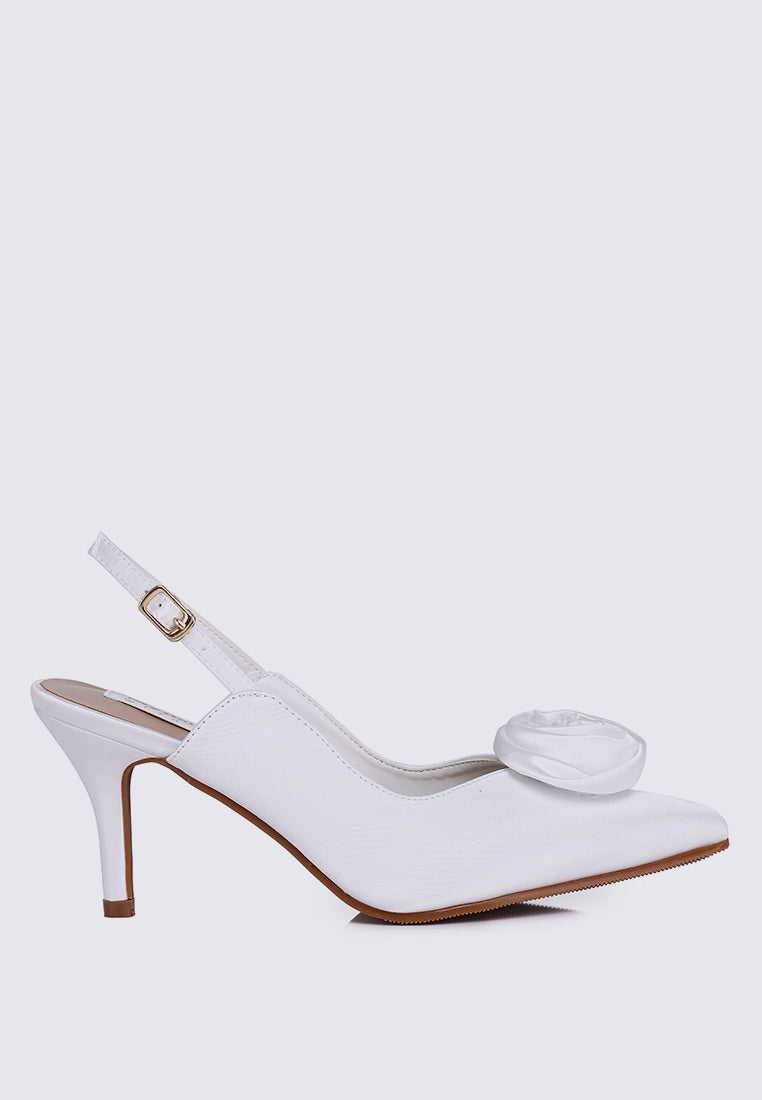 Whispers Of Petals Comfy Heels In White