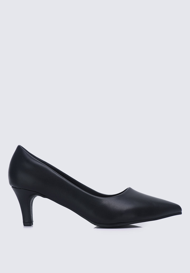 Alvina Widefit  Comfy Heels In Black