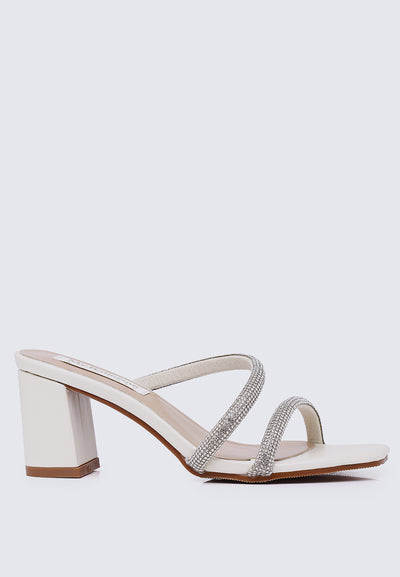 Delphine Comfy Heels In Pearl