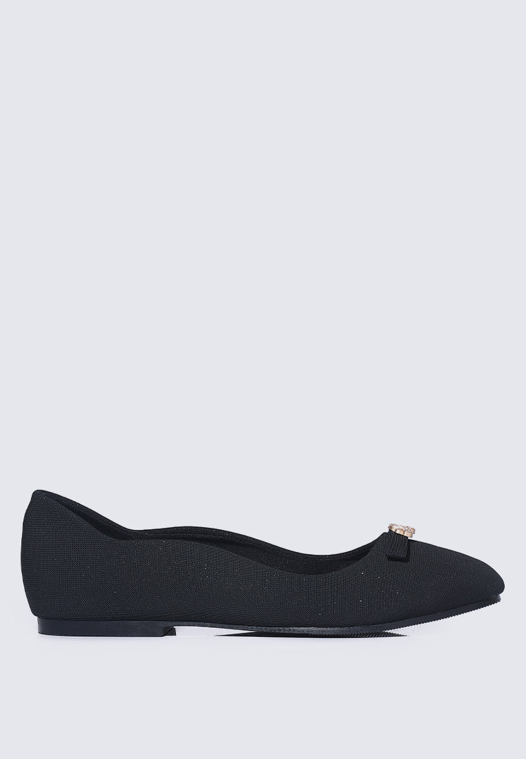 Midnight Carriage Comfy Ballerina In Black