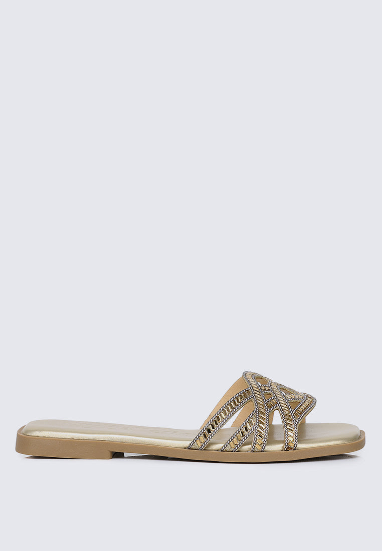 Rora Comfy Sandals In Gold