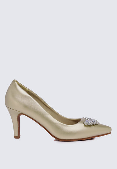 Jewel Comfy Pumps In Gold