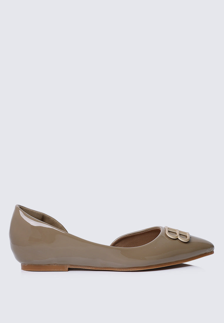 Amina Comfy Ballerina In Taupe