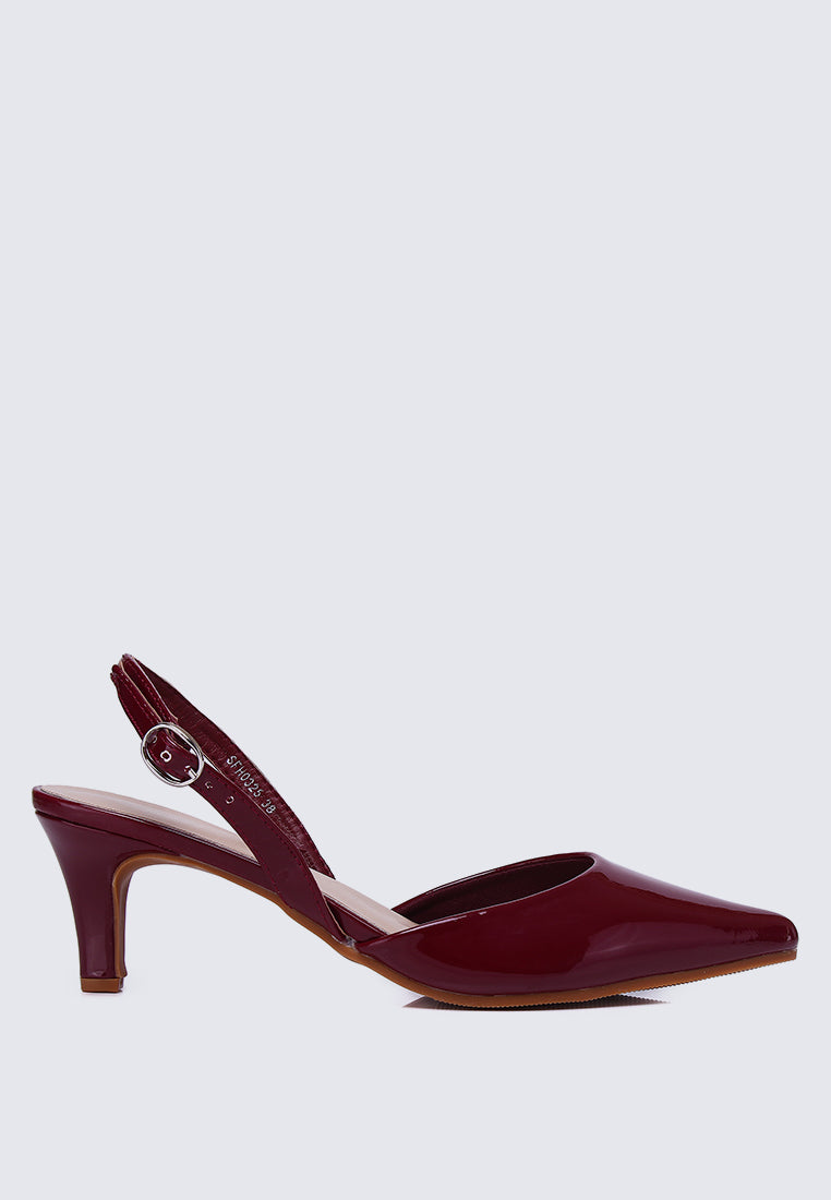 Vicky Comfy Heels In Burgundy