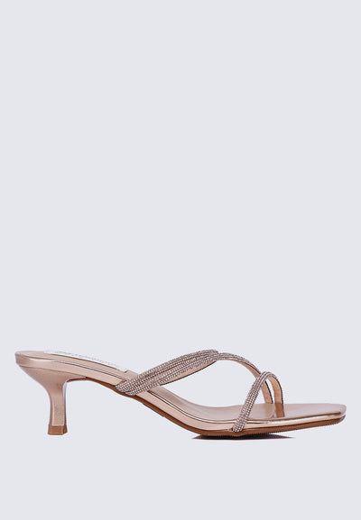 Zizura Comfy Heels In Rose Gold