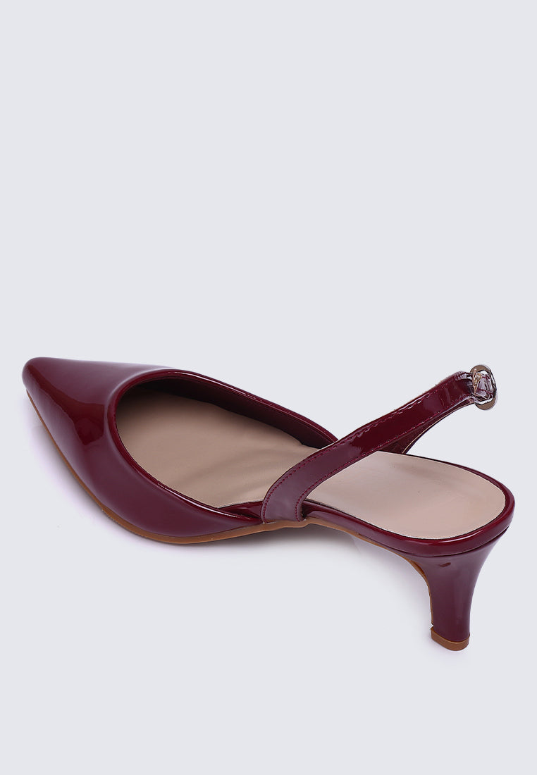 Vicky Comfy Heels In Burgundy