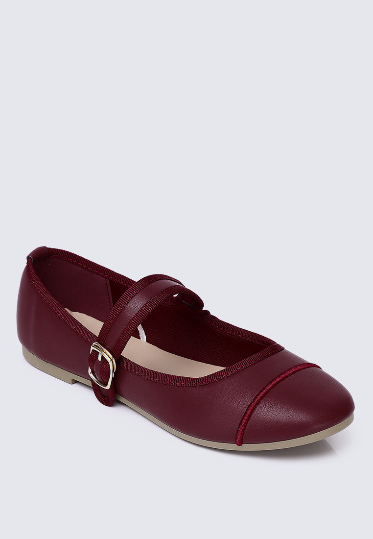 Roan Comfy Ballerina  In Maroon