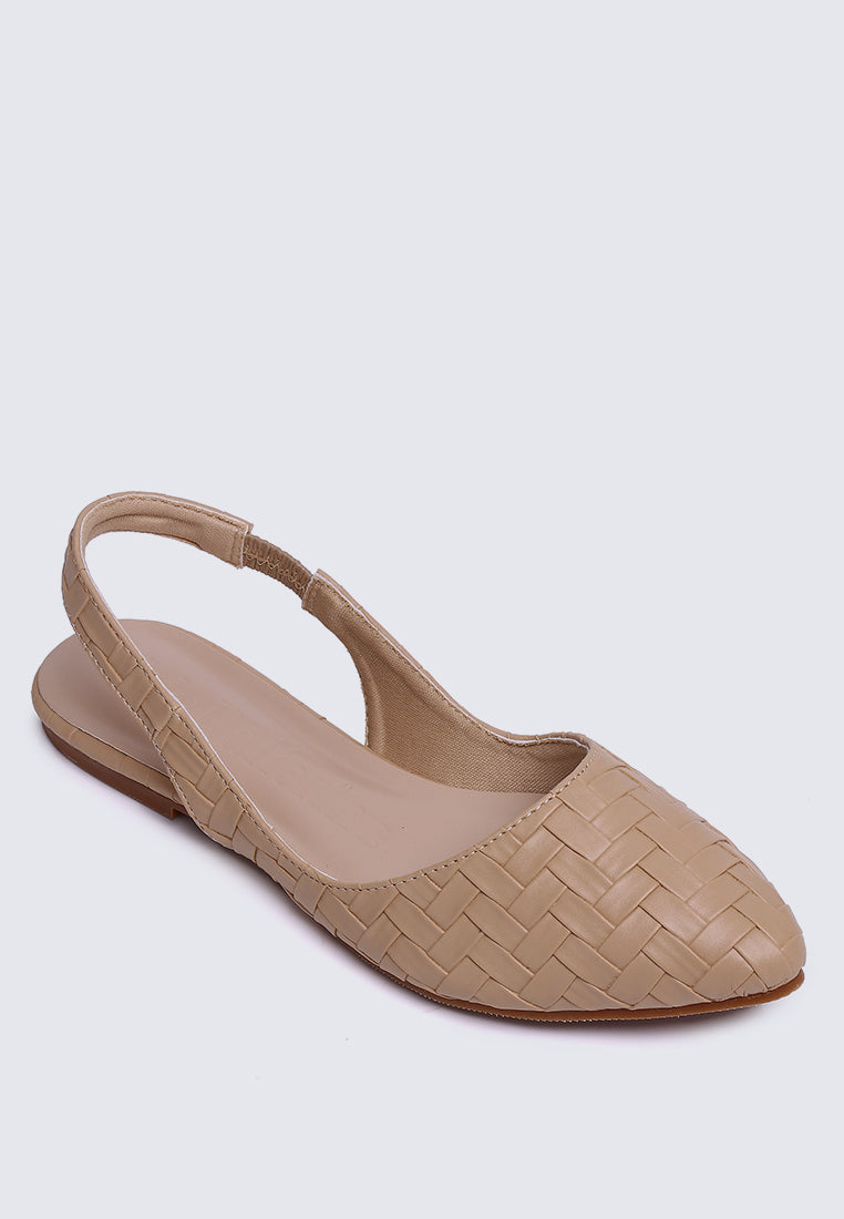 Kate Plait Comfy Ballerina In Tan