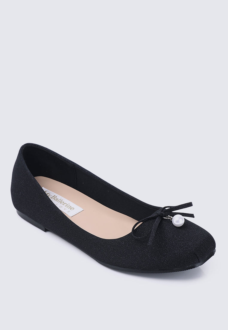 Gem Comfy Ballerina In Black