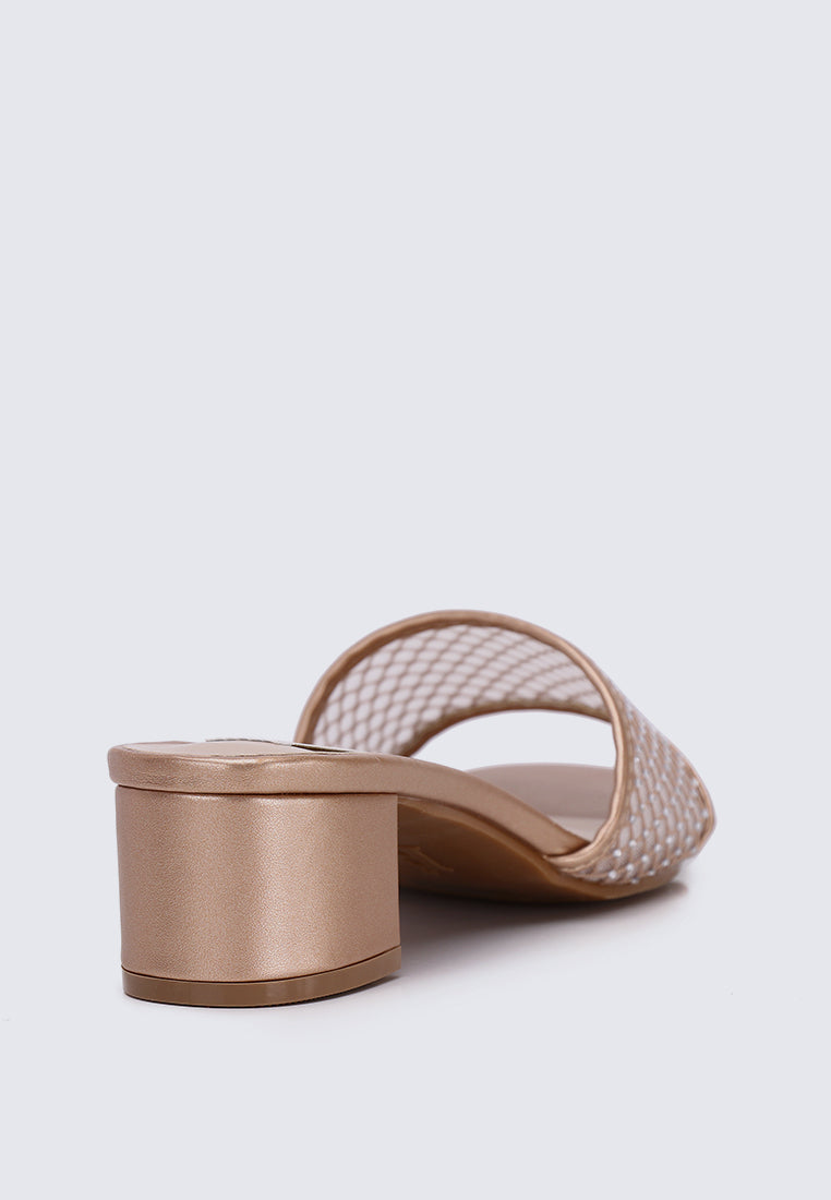 Ayla Comfy Heels In Champagne