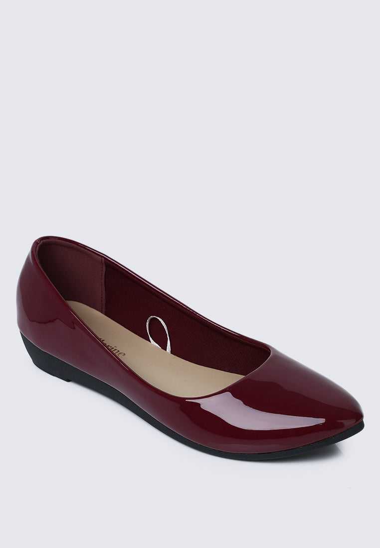 Lunna Comfy Ballerina In Maroon