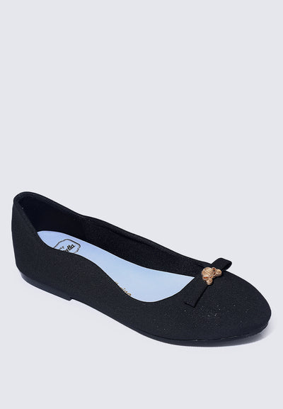 Midnight Carriage Comfy Ballerina In Black