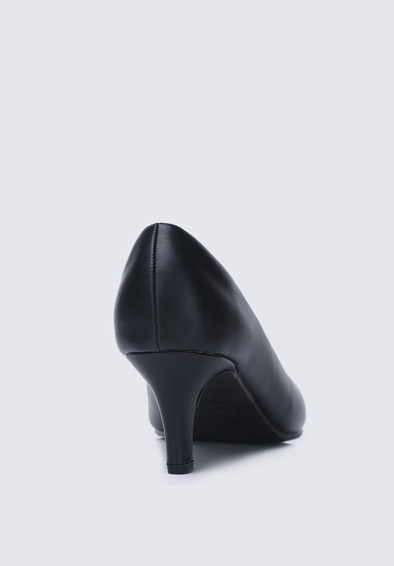 Alvina Widefit  Comfy Heels In Black