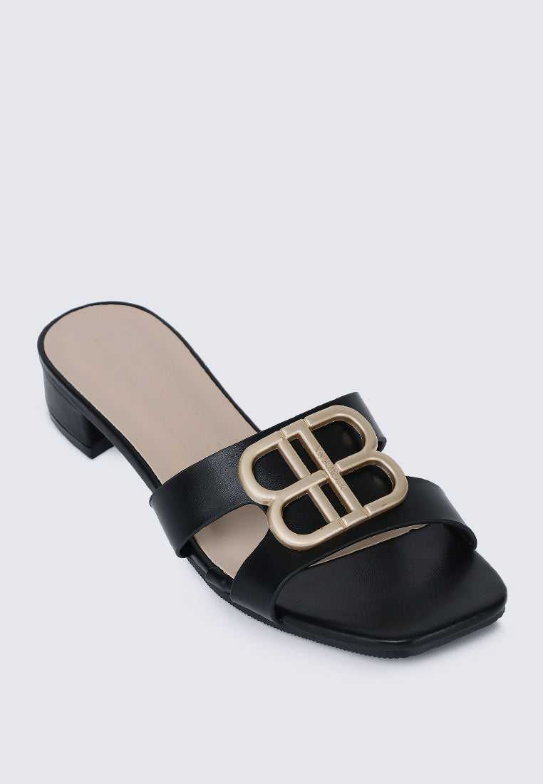 Berorica Comfy Heels In Black