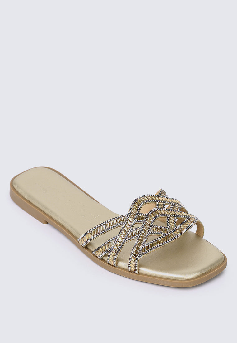 Rora Comfy Sandals In Gold