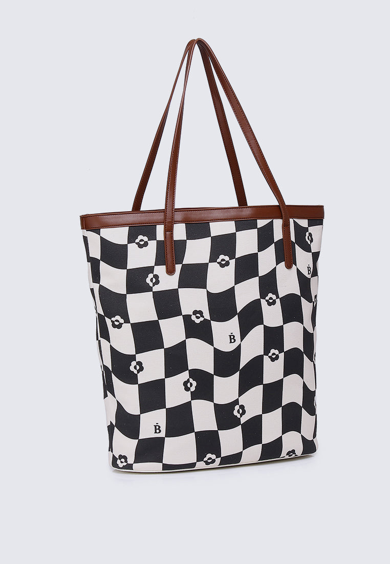 Checker Me Out Tote Bag In Black – Myballerine SG