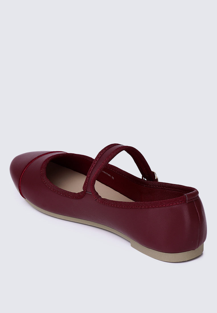 Roan Comfy Ballerina  In Maroon