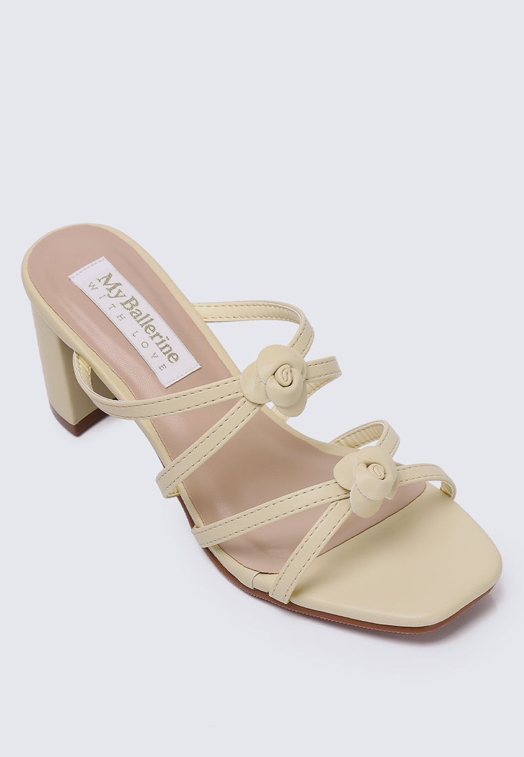 Rosina Comfy Heels in Buttercream