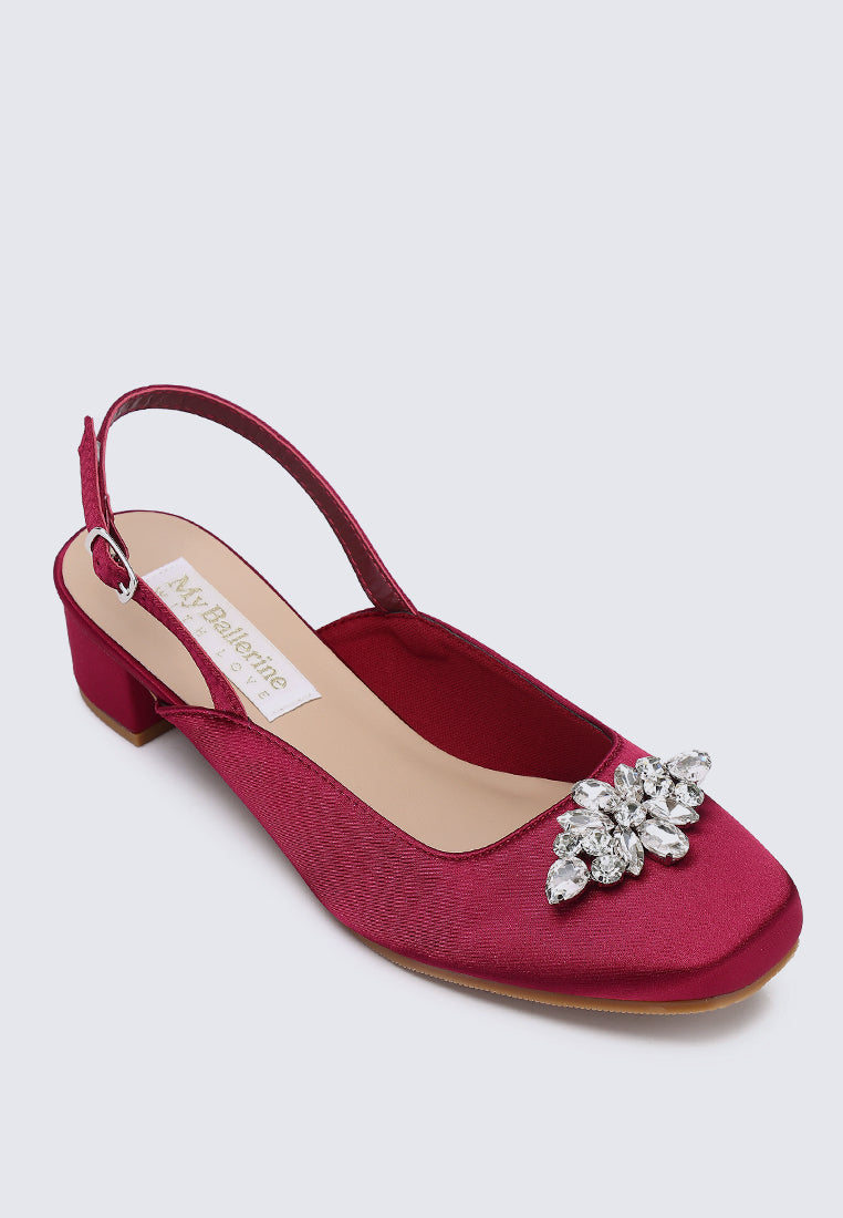 Maeve Comfy Heels In Maroon