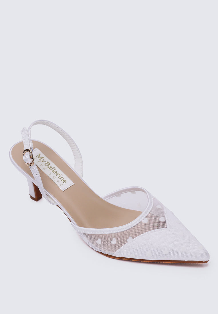 With Love Comfy Heels In White