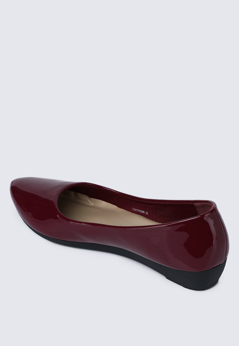 Lunna Comfy Ballerina In Maroon