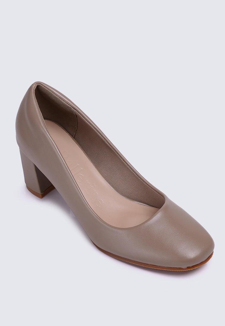 Pauline Comfy Heels In Taupe