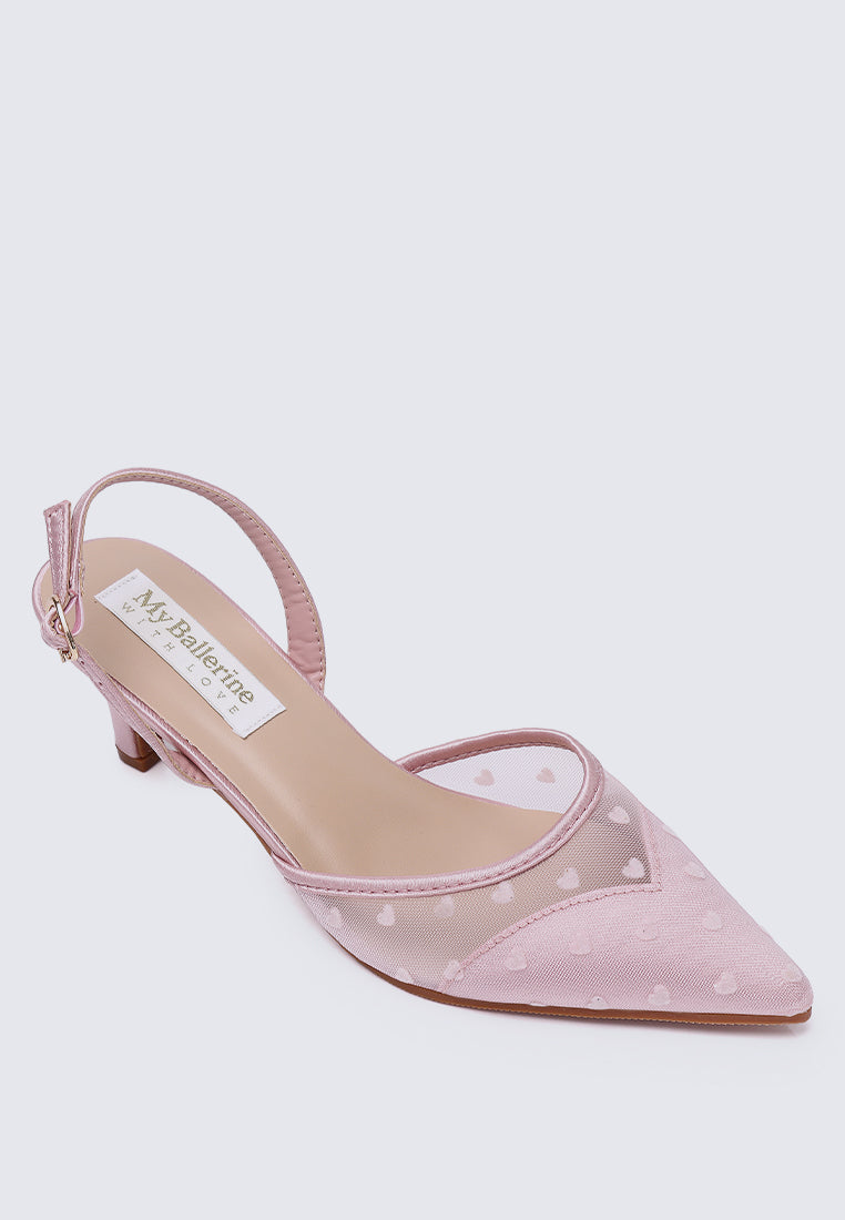 With Love Comfy Heels In Pink