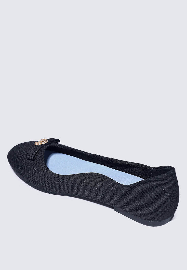 Midnight Carriage Comfy Ballerina In Black