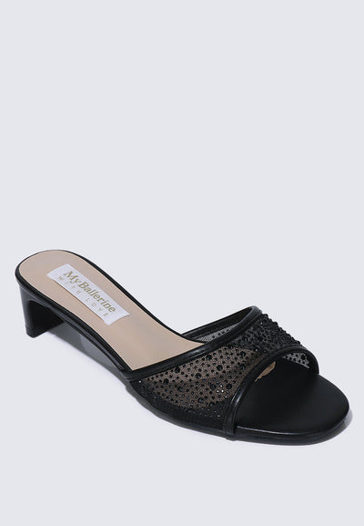 Devika Comfy Heels In Black