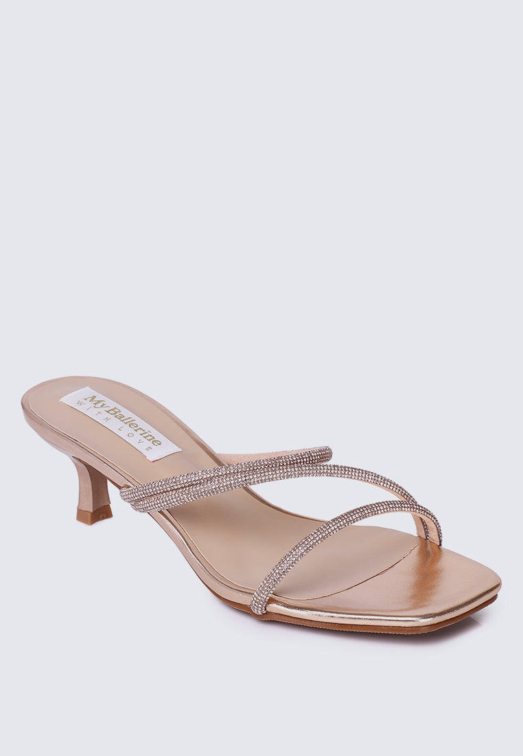 Zizura Comfy Heels In Rose Gold