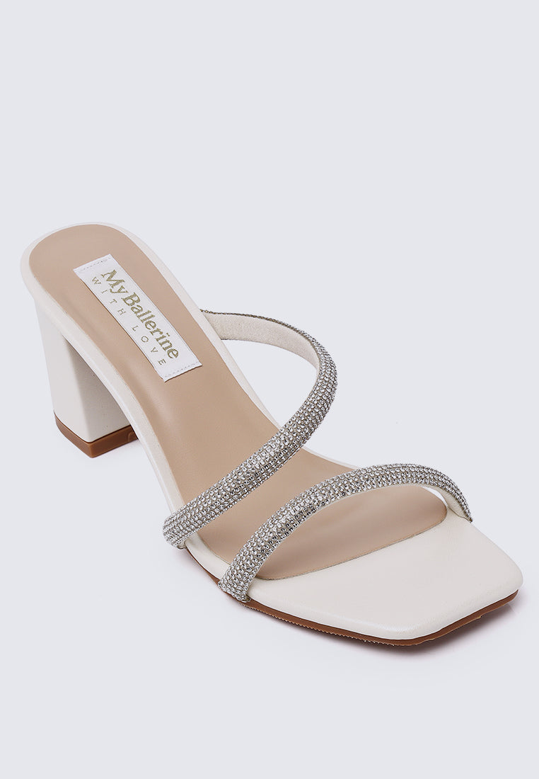 Delphine Comfy Heels In Pearl