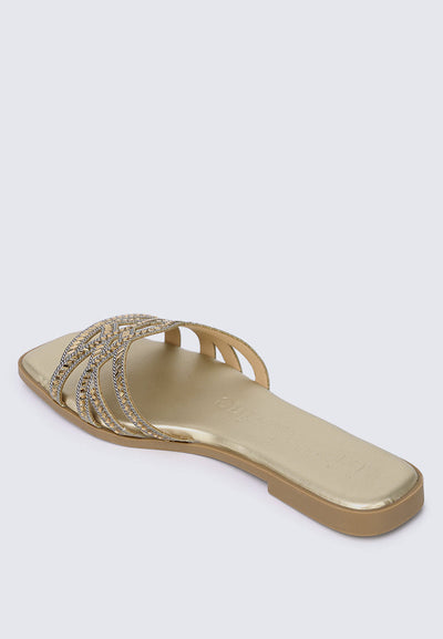 Rora Comfy Sandals In Gold