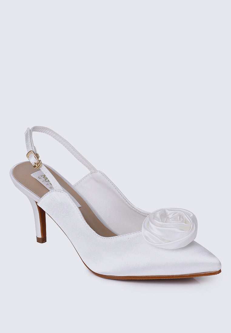 Whispers Of Petals Comfy Heels In White