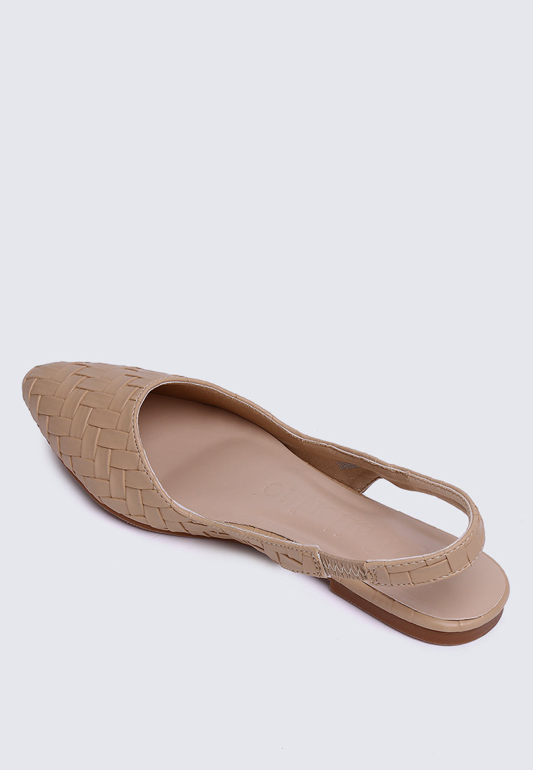 Kate Plait Comfy Ballerina In Tan