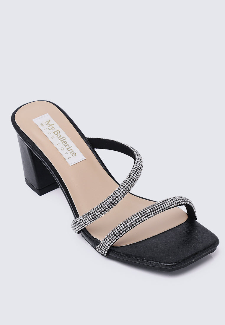 Delphine Comfy Heels In Black