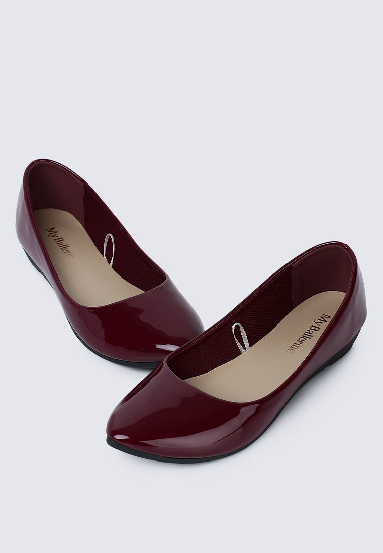 Lunna Comfy Ballerina In Maroon