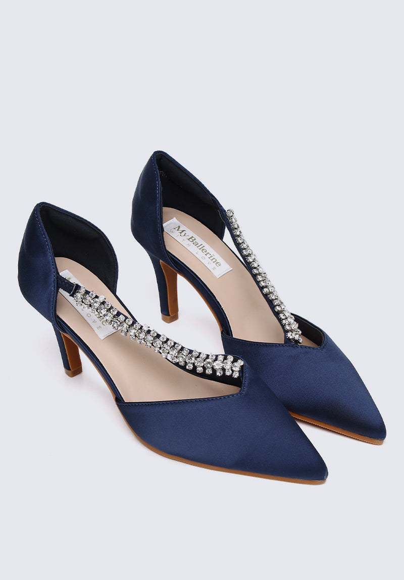 Everly Comfy Heels In Navy