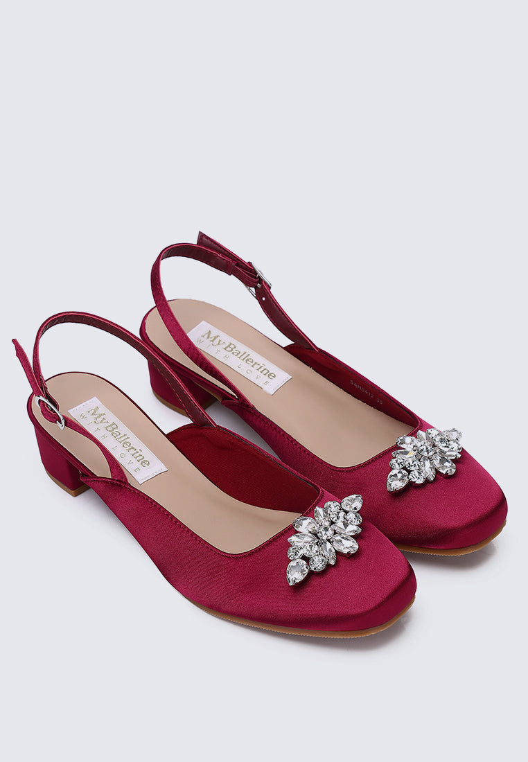 Maeve Comfy Heels In Maroon