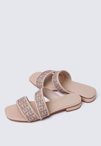 Myra Comfy Sandals In Almond