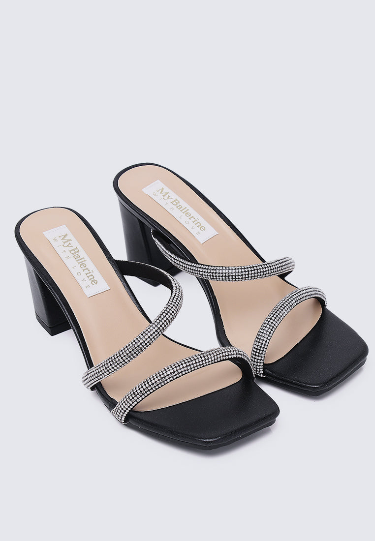 Delphine Comfy Heels In Black