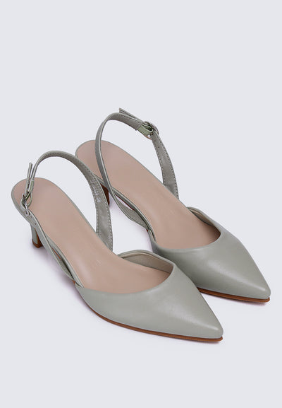 Vicky Comfy Heels In Sage Green