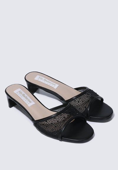 Devika Comfy Heels In Black