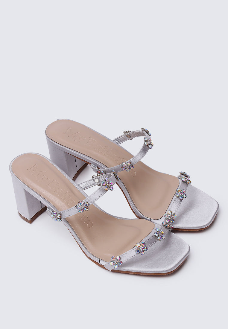 Kinley Comfy Heels In Silver