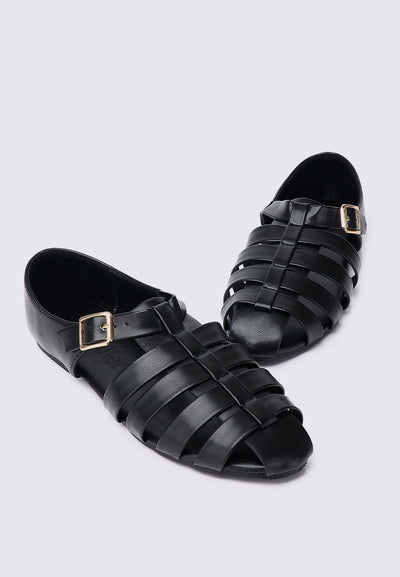 Iza comfy Sandals In Black