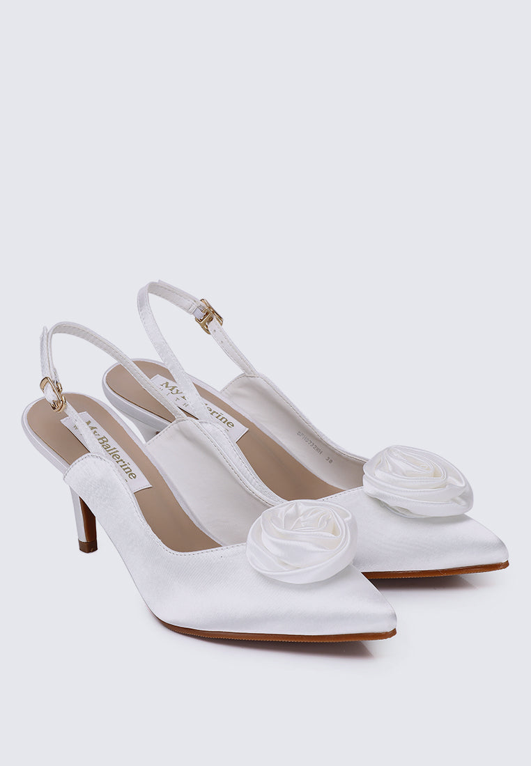 Whispers Of Petals Comfy Heels In White