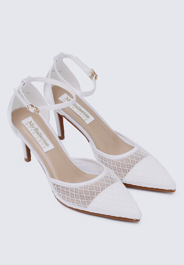 Zuri Comfy Heels In Off White